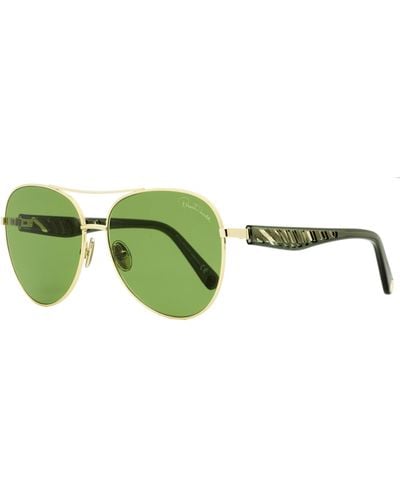 Roberto Cavalli Pilot Sunglasses Rc1108 Gold/transparent Gray 61mm - Green