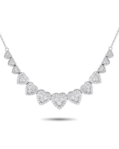 Non-Branded Lb Exclusive 14k Gold 1.0ct Diamond Heart Necklace Nk01609 - Metallic