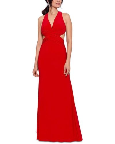 Xscape Scuba Maxi Fit & Flare Dress - Red