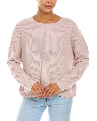 RAFFI English Rib Cashmere Sweater - Pink