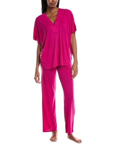 N Natori 2pc Congo Pajama Pant Set - Pink