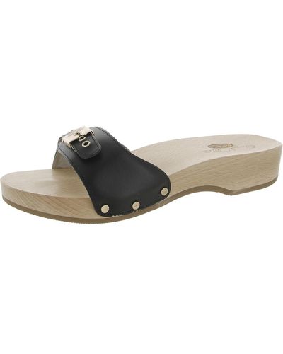 Dr. Scholls Original Clog Leather Slip-on Slide Sandals - Black