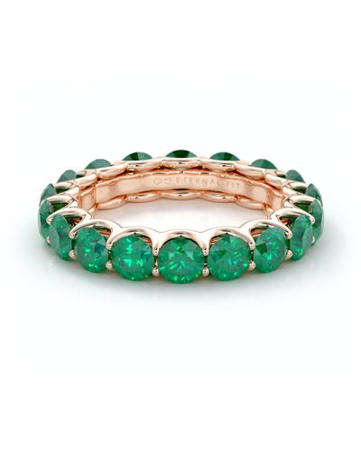 The Eternal Fit 14k 4.25 Ct. Tw. Emerald Eternity Ring - Green