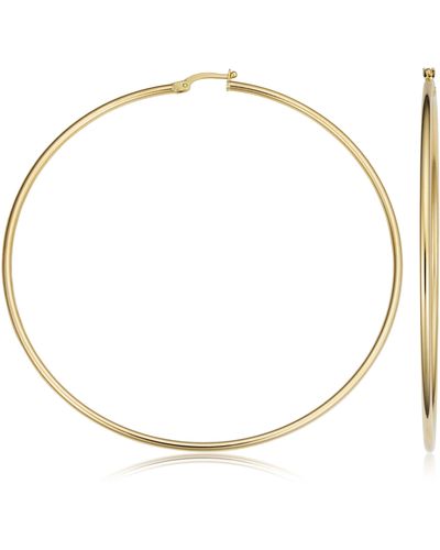 Fremada 14k Yellow Gold Large Hoop Earrings (2x70mm) - Metallic