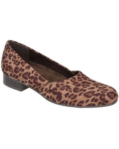 Easy Street Peace Leopard Print Faux Leather Pumps - Brown