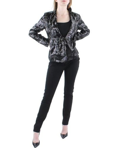 Gracia Sequined Dressy Suit Jacket - Black