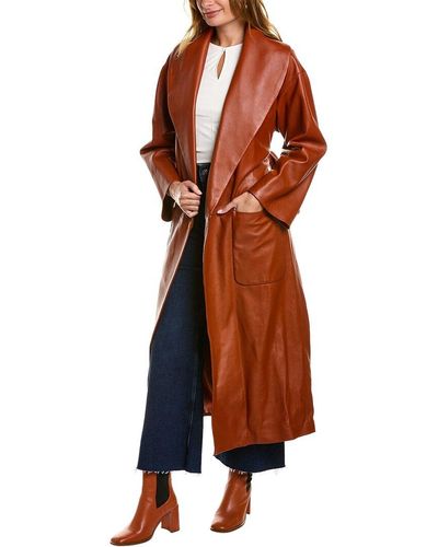 Ferragamo Leather Coat - Brown