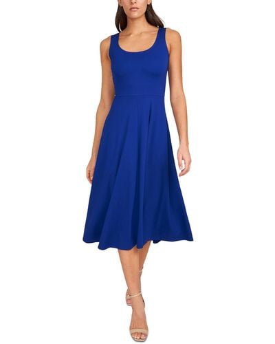 Msk Petites Sleeveless Midi Fit & Flare Dress - Blue