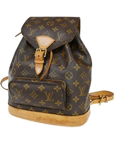 Louis Vuitton Montsouris Mm Canvas Backpack Bag (pre-owned) - Brown