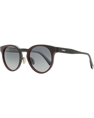 Omega Round Sunglasses Om0020h 01d /red 52mm - Black