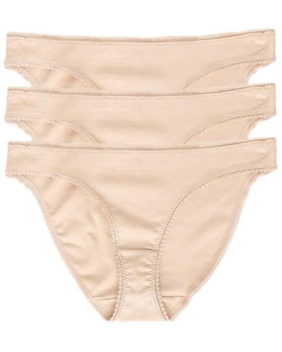 On Gossamer Cabana Cotton Bikini Panty - 3 Pack - Natural