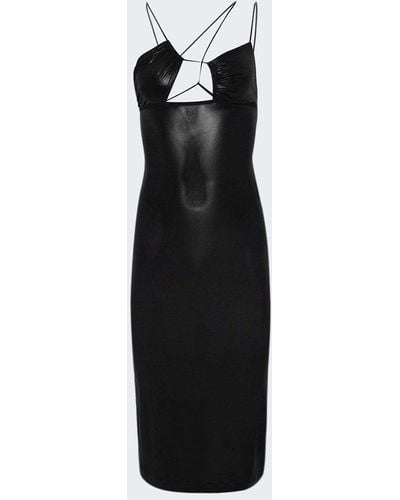 Nensi Dojaka Asymmetric Bra Midi Dress - Black