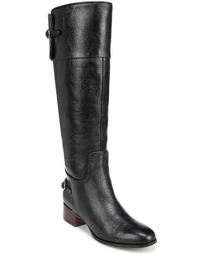 Franco Sarto Jazrin Leather Riding Knee-high Boots - Black