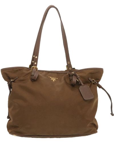Prada Tessuto Synthetic Tote Bag (pre-owned) - Brown