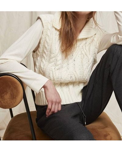 Aldo Martin's Sweater With Knit Sleeves - Natural