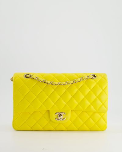 Chanel Canary Medium Classic Double Flap Bag - Yellow
