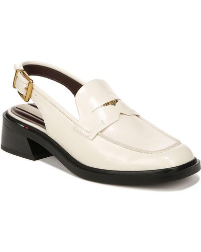Franco Sarto Giada Faux Leather Slingback Loafers - White