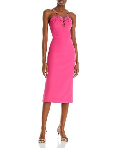 Halston Solid Recycled Polyester Cocktail And Party Dress - Pink