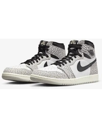 Nike Air 1 Retro High Og Dz5485-052 White Cement Basketball Shoes Ref63 - Gray