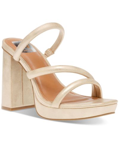 DV by Dolce Vita Pyro Faux Leather Embossed Platform Sandals - Natural