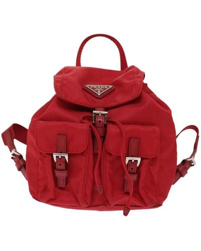 Prada Re-nylon Synthetic Backpack Bag (pre-owned) - Red
