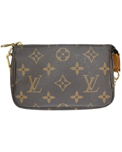 Louis Vuitton Mini Pochette Accessoires Canvas Clutch Bag (pre-owned) - Gray