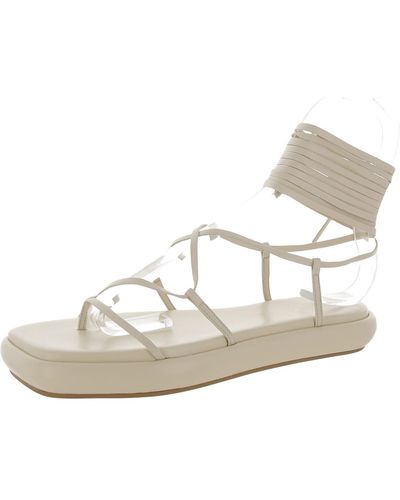 Ilio Smeraldo Geraldine 02 Leather Ankle Tie Flatform Sandals - White