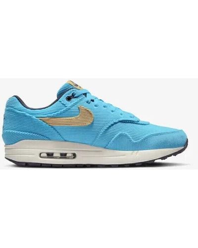 Nike Air Max 1 Fb8915-400 Corduroy Baltic /white Running Shoes Clk806 - Blue