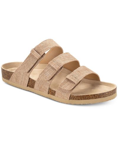 Sun & Stone Bowie Slip On Casual Slide Sandals - Natural