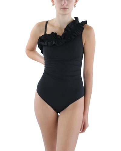 Lilly Pulitzer Kibali 1pc Ruffled Nylon One-piece Swimsuit - Black