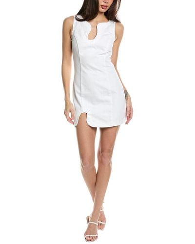 Amanda Uprichard Puzzle Denim Mini Dress - White