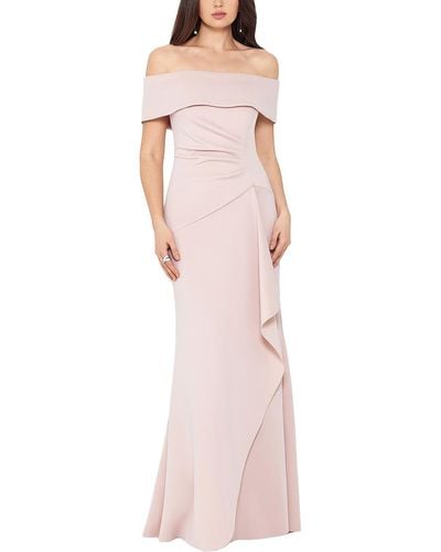 Xscape Ruffled Wrap Formal Dress - Pink