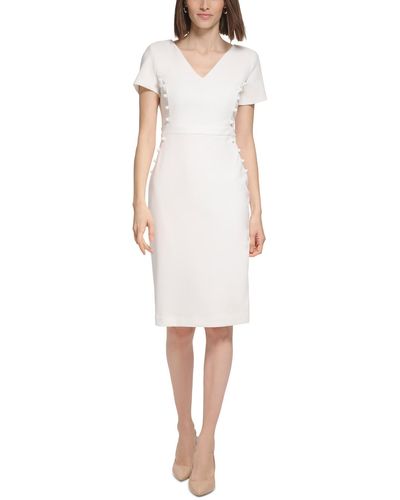 Calvin Klein Business Short Sheath Dress - White