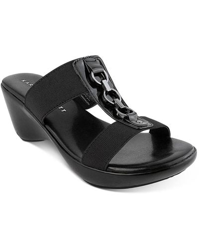 Karen Scott Pimaa Slip On Wedge Wedge Sandals - Black