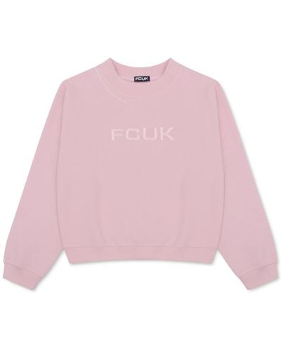 French Connection Embroidered Logo Sweatshirt - Pink