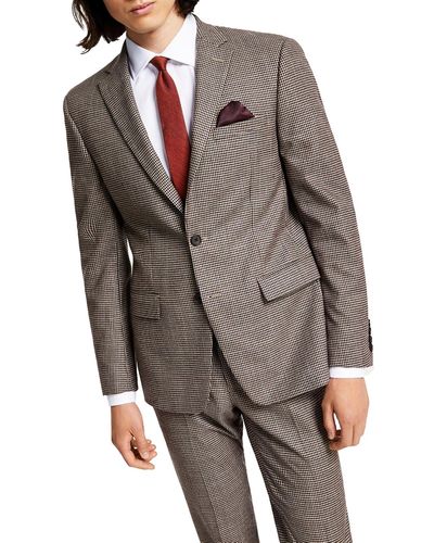 BarIII Checkered Skinny Fit Suit Jacket - Gray