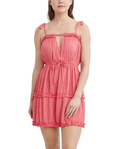 BCBGeneration Convertible Mini Dress Swim Cover-up - Pink
