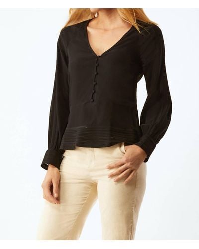 ecru Hathaway Blouse With Embroidery - Black