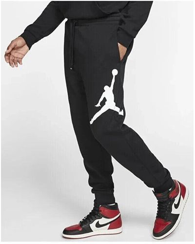 Nike Jumpman Logo Da6803-010 Fleece Sweatpants Size Xs Ncl631 - Black