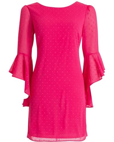 Connected Apparel Above Knee Textured Sheath Dress - Pink