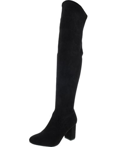 MIA Beleza Faux Suede Tall Over-the-knee Boots - Black