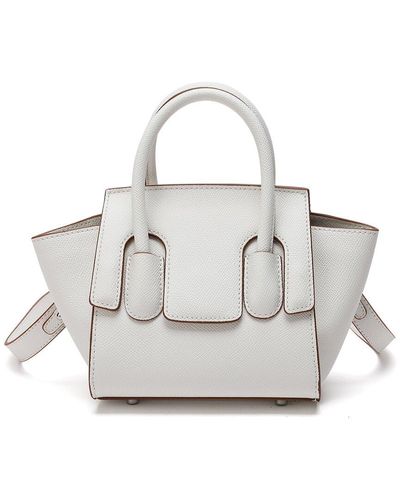 Tiffany & Fred Paris Top Handle Leather Satchel - White