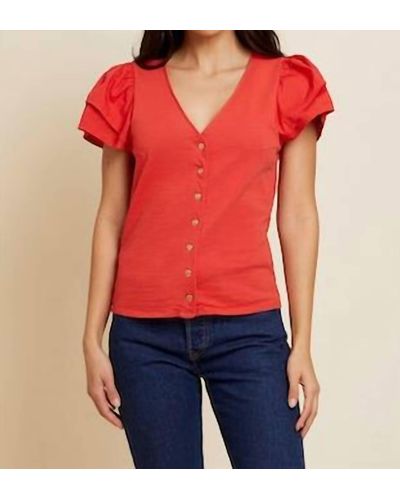 Nation Ltd Maria Femme Snap Tee - Red