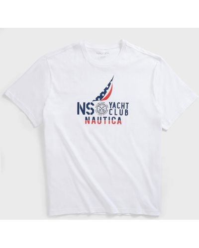 Nautica Big & Tall Yacht Club Graphic T-shirt - White