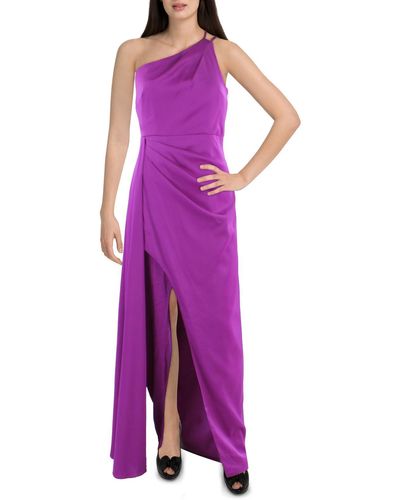 Aidan By Aidan Mattox One Shoulder Long Evening Dress - Purple