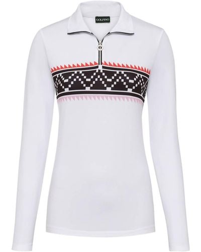 Golfino Norwegian Pitch Troyer Sweater - White