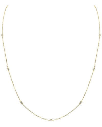 Monary 1/4 Carat Tw Bezel Set Diamond Station Necklace - Metallic