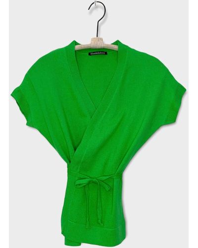 Kloni & The Krew Knitted Cardigan With Belt - Green