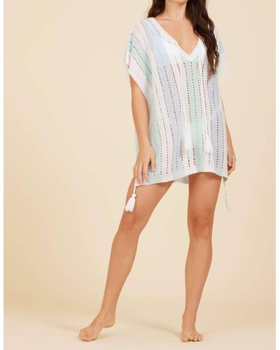 Surf Gypsy Stripe Knit Square Cover Up - Natural