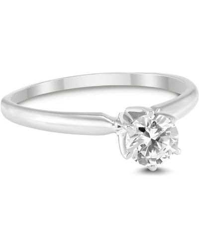 Monary 3/8 Carat Round Diamond Solitaire Ring - White